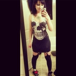 Blackmilk Skull bodycon Dress EUC S